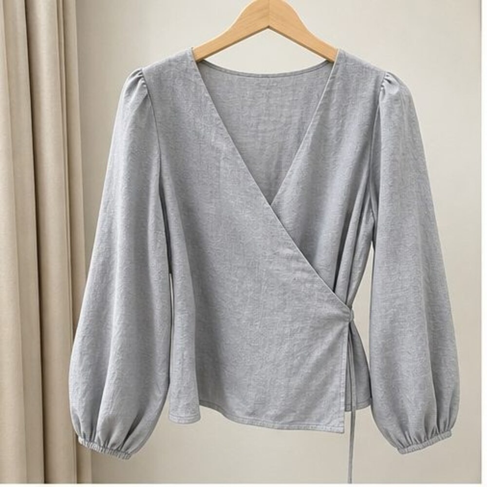 Gray Ruffle Blouse